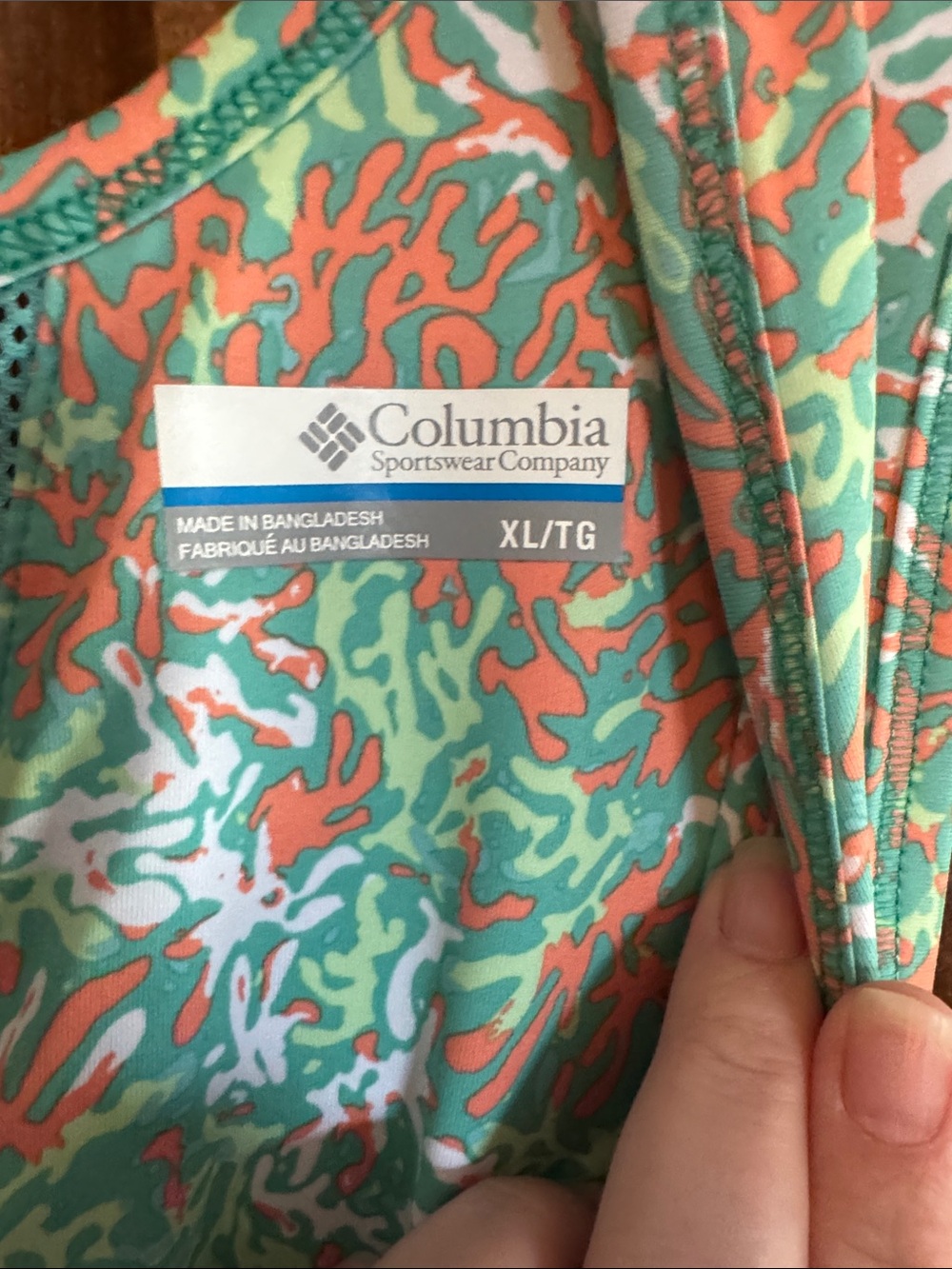 Columbia Mint Green and Coral Patterned Midi Dress - Picture 2 of 4